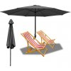 Zahradní slunečník Jiubiaz 2,7 m slunečník UV40+ sklápěcí slunečník Zahradní slunečník Beach Umbrella，Šedá