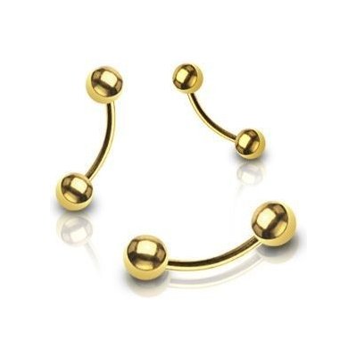 Šperky4U piercing do obočí pozlacený OB01089-1208