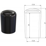 Kovoinox Vnější krytka PVC ø 13 x 17 mm, otvor 10 x 15 mm, černá