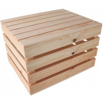 ČistéDřevo Dřevěná bedýnka 50 x 40 x 30 cm s víkem