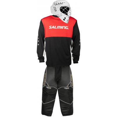 Salming Brankářský set React black/red + maska Salming Phoenix Elite Helmet White Shiny – Hledejceny.cz