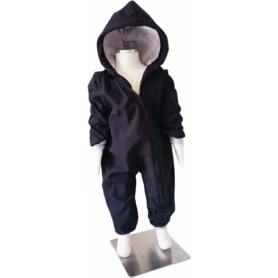 Dětská softshellová kombinéza s fleecem černá/šedá – Hledejceny.cz