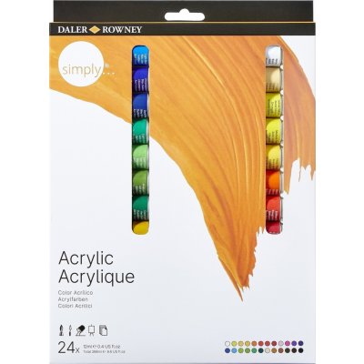 Daler Rowney SIMPLY sada akrylových barev 24 x 12 ml – Zboží Dáma