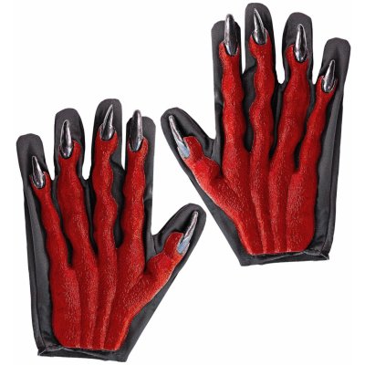 Widmann Chlupaté čertovské ruce latexové červené – Zboží Mobilmania