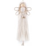 Andělka hand made macrame 25 cm krémová – Zboží Mobilmania