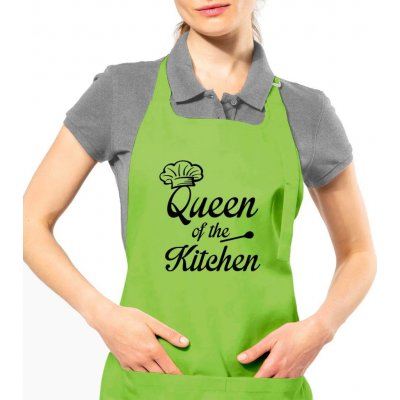 Kariban HobbyTriko Zástěra pro ženy Qeen of the Kitchen Limetková – Hledejceny.cz