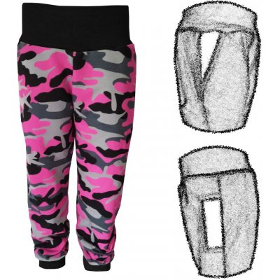 Dětské tepláky s kapsami maskáč růžové šedé černé černý – Zboží Dáma