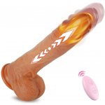 SuperLove Realistic Thrusting & Heating 3in1 Silicone Dildo with Remote Flesh – Zboží Dáma