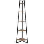 Rohová knihovna na knihy a dekorace Corner II industriální kovová s 5 policemi do obýváku Intesi – Zboží Mobilmania