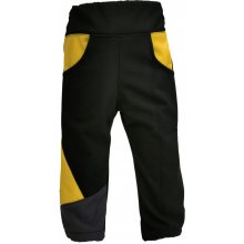 Dětské softshellové kalhoty zimní Černá Žlutá