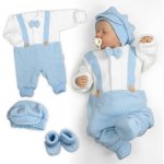 Baby Nellys Rostoucí pletený overálek 3D Hand Made malý Elegán sv. modrý bílá – Zbozi.Blesk.cz