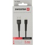Swissten 71505540 datový kabel lightning 1m černý – Zboží Živě