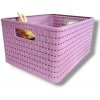 Úložný box Rotho XL Ratanový košík Country růžový 18l RT1115301100R
