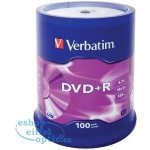 Verbatim DVD+R 4,7GB 16x, AZO, cakebox, 100ks (43551) – Zboží Živě