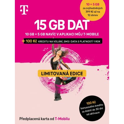 T-MOBILE CZECH REPUBLIC A.S. T-mobile Předplacená karta 15GB 700658 – Zboží Mobilmania