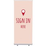 Jansen Display Set Roll-baneru Budget s vytištěným motivem, Přihlášení, červený, anglicky, 870 x 2080 mm – Hledejceny.cz