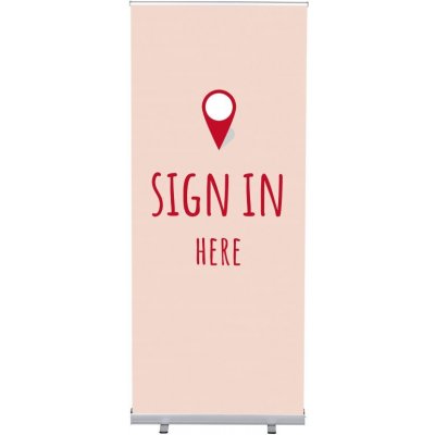 Jansen Display Set Roll-baneru Budget s vytištěným motivem, Přihlášení, červený, anglicky, 870 x 2080 mm – Hledejceny.cz