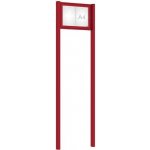 PROCITY Venkovní elegantní vitrína Tradition, 2 x A4, včetně sloupků, červená – Zboží Živě