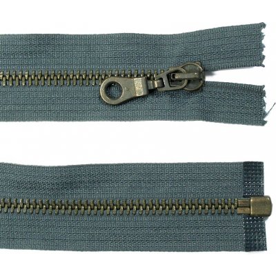 WICO Kovový zip no.5 rozepínací 50cm (staromosazné zoubky) - více barev b: 12 tmavě šedá – Hledejceny.cz