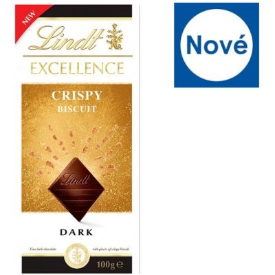 Lindt Excellence Hořká čokoláda s křupavými kousky sušenky 100 g – Zboží Dáma