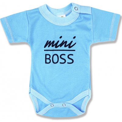 BABY´S WEAR Detské body krátky rukáv Mini Boss modré