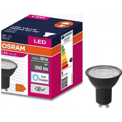 LEDVANCE LED Žárovka VALUE PAR16 GU10/4,5W/230V 4000K 36° černá P225227 – Hledejceny.cz