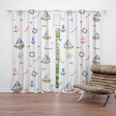 Sablio Závěs Na vlnách oceánu: 2ks 140x250cm – Hledejceny.cz