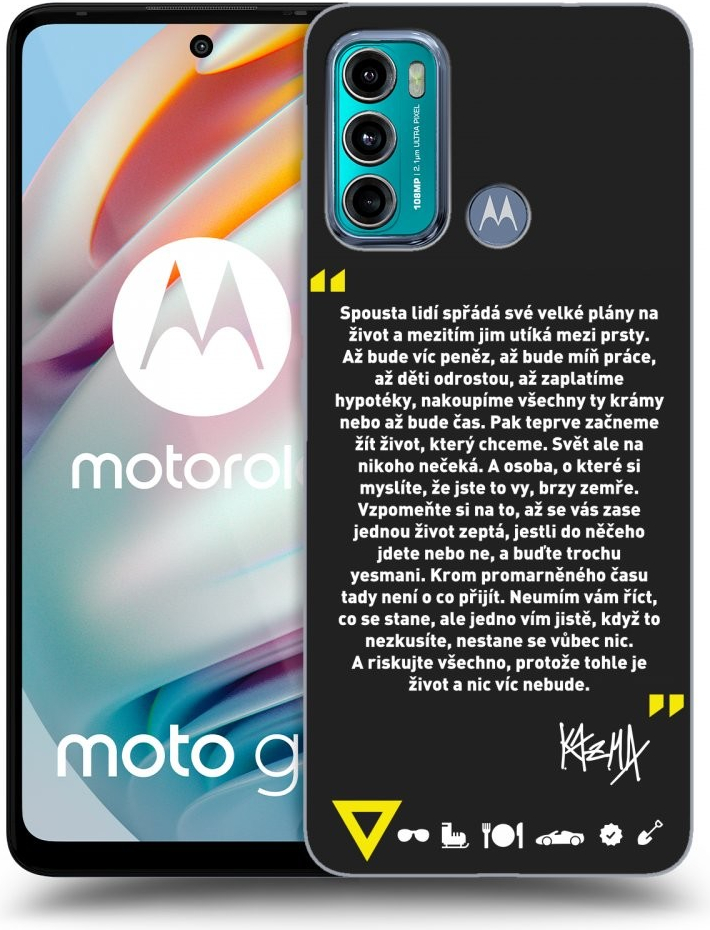 Pouzdro Picasee silikonové Motorola Moto G60 - Kazma - BUĎTE TROCHU YESMANI černé