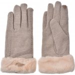 rukavice s kožešinou a srdíčkem na ukazováčku béžové – Zboží Mobilmania