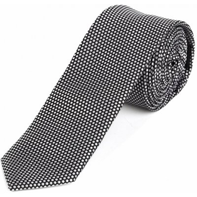 AMJ Kravata pánská úzká vzorovaná KI1027 černá s puntíky – Hledejceny.cz