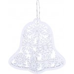 Solight LED dřevěný vánoční zvoneček 30 cm, 9 LED, bílý, s časovačem – Hledejceny.cz