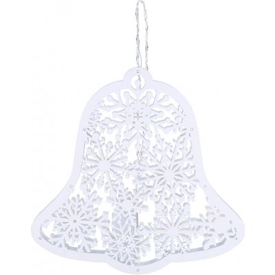 Solight LED dřevěný vánoční zvoneček 30 cm, 9 LED, bílý, s časovačem – Hledejceny.cz