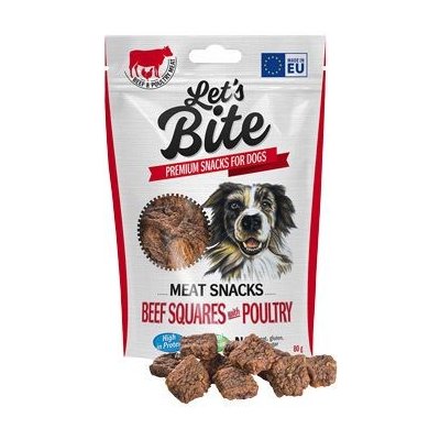 Brit Let's Bite Meat Snacks Beef Squares & Poultry 12 x 80 g