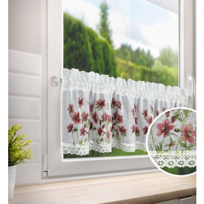 Dekorační krátká vitrážová záclona do kuchyně AGNE 150x30 cm MyBestHome – Hledejceny.cz