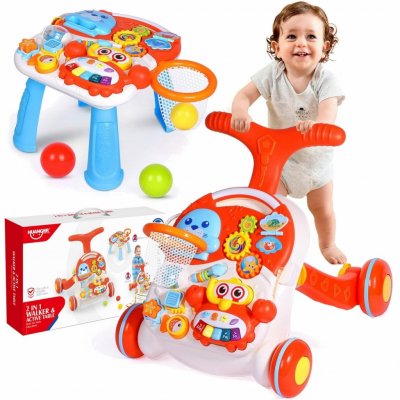 HUANGER Interaktivní chodítko a vzdělávací stůl 2 v 1 se zvuky modrý – Zboží Dáma