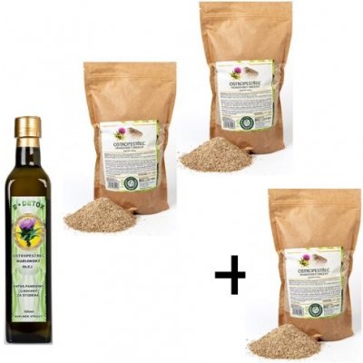 Bio Detox 1x Olej 500 ml + 2 + 1 Ostropestřec mariánský DRCENÝ 500 g – Hledejceny.cz