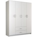 Topeshop Romana 160 KPLB skříň/šatník 11 police/polic 4 dveře/dveří Bílá – Sleviste.cz