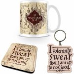 CurePink Dárkový set Harry Potter: Pobertův plánek Marauders Map hrnek přívěsek tácek hrnku GP85145 315 ml – Zboží Dáma