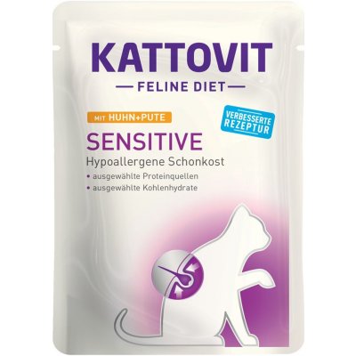 Kattovit Sensitive kuřecí & krůtí 6 x 85 g