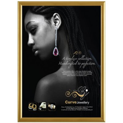 A-Z Reklama CZ Hliníkový klaprám MT na plakáty, profil 25 mm - Zlatý efekt - A2 (420x594 mm) – Zboží Mobilmania