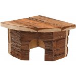 Small Animal Domek rohový dřevěný s kůrou 16 x 16 x 11 cm – Sleviste.cz