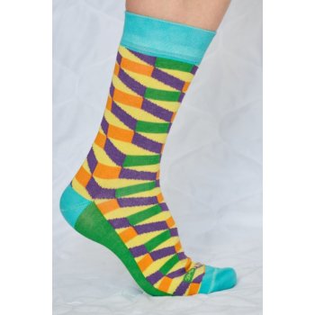 FX-SCHODY veselé barevné ponožky tyrkys / zelená
