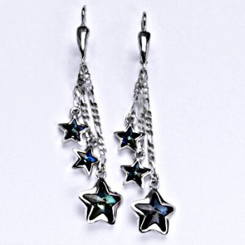 Čištín s krystaly Swarovski bermuda blue hvězdy na řetízku NK 1325/3/20