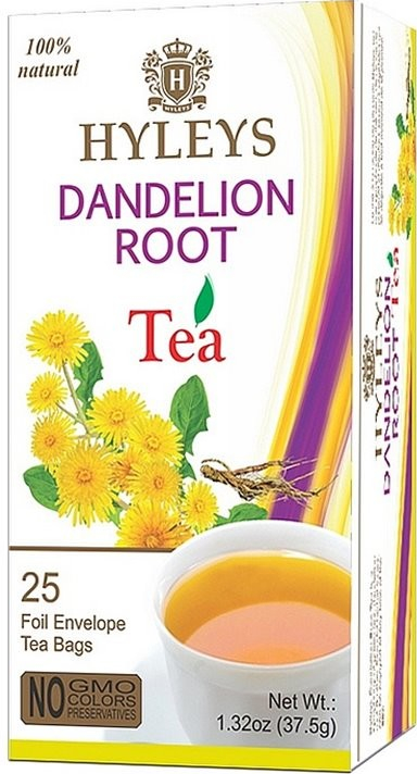 HYLEYS Zelený čaj s pampeliškou Green Dandelion Root 25 x 1,5 g