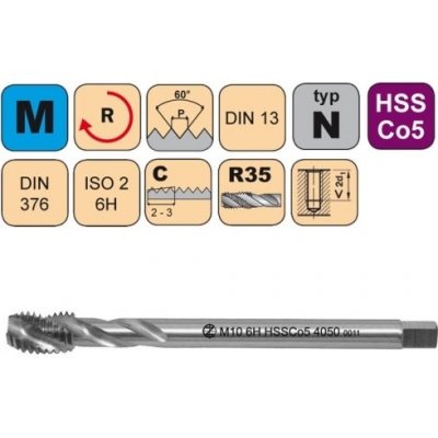 NÁSTROJE CZ Strojní závitník /CZZ4050/ pro metrický závit se šroubovitou drážkou CZZ Závit: M20 – Zboží Mobilmania