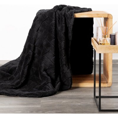 Mybesthome přehoz na křeslo mikrovláknový pléd CAROL černá 70 x 160 cm – Zboží Dáma