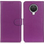 Litchi PU kožené peněženkové pro mobil Nokia G10/G20 - fialové – Zboží Živě