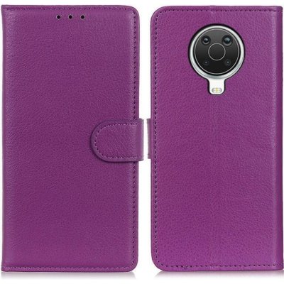 Litchi PU kožené peněženkové pro mobil Nokia G10/G20 - fialové – Zboží Živě