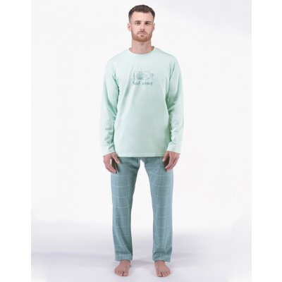Gina 79177 pánské pyžamo dlouhé sv.šedé měsíc – Zboží Dáma