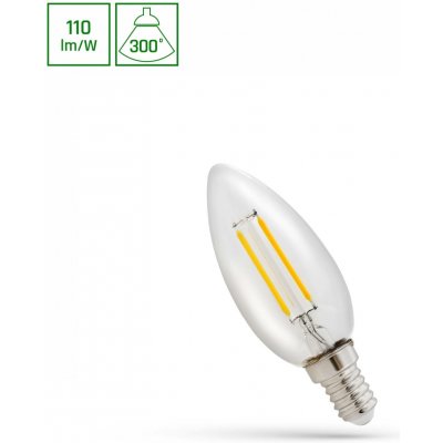 Spectrum LED filament žárovka C35 E14 1W 110 lm 2700K – Hledejceny.cz